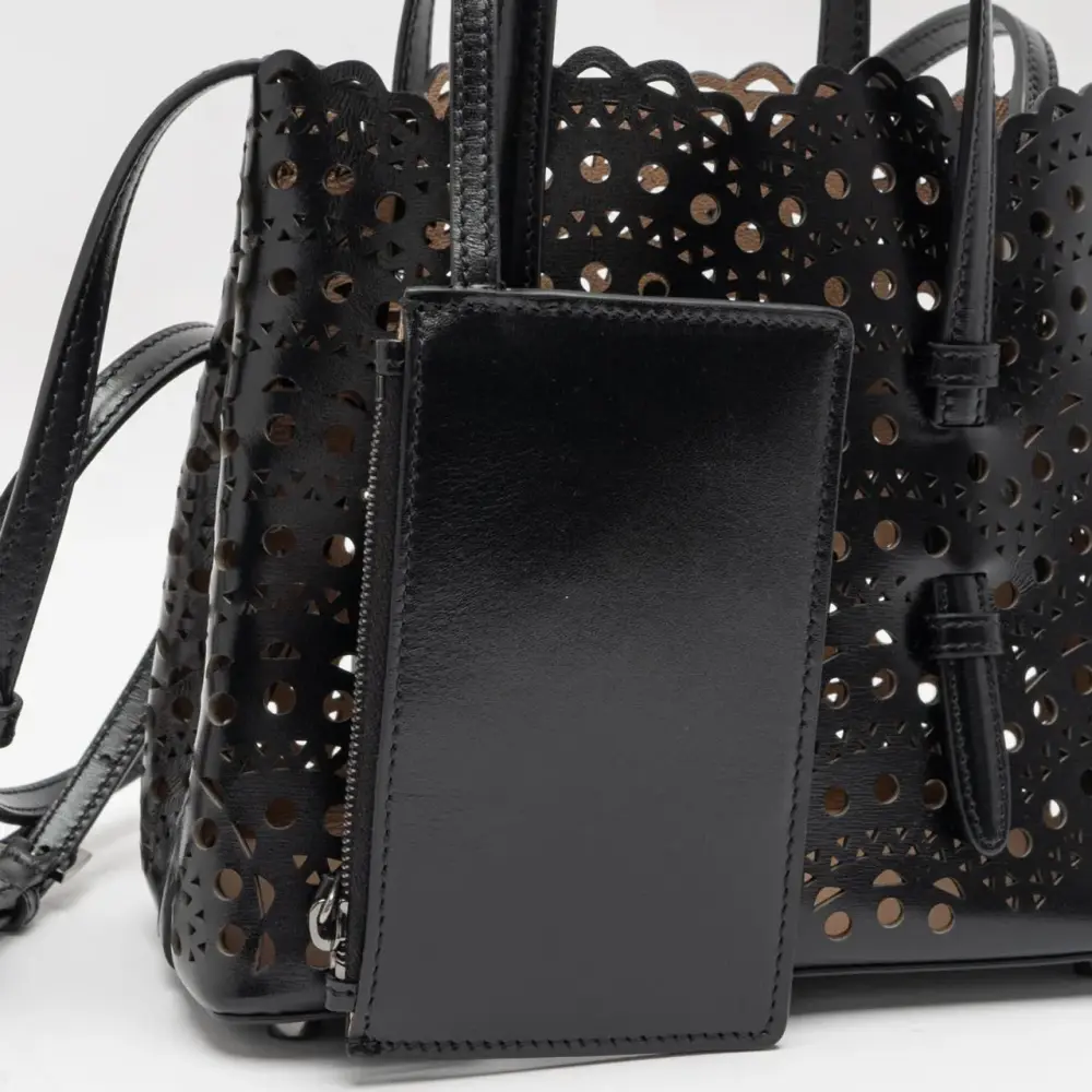 ALAIA MINA 20 BAG VIENNE WAVE CALFSKIN black