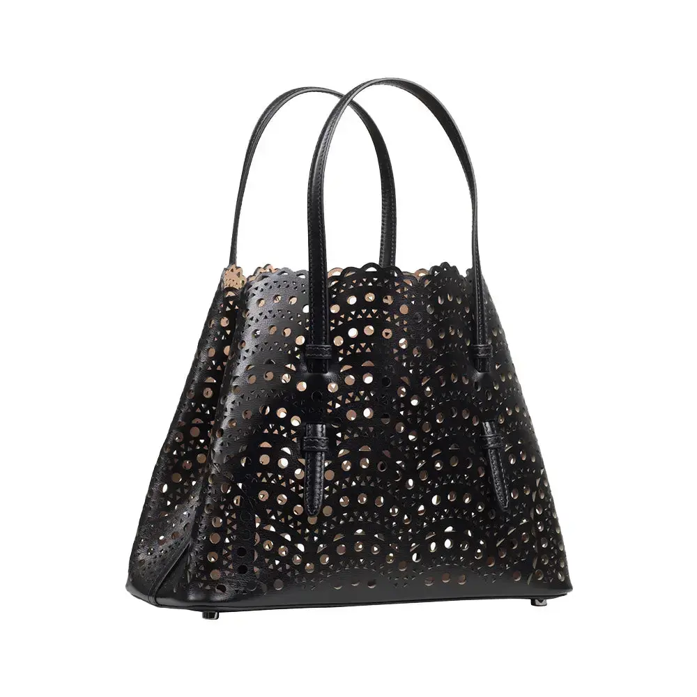 ALAIA MINA 20 BAG VIENNE WAVE CALFSKIN black