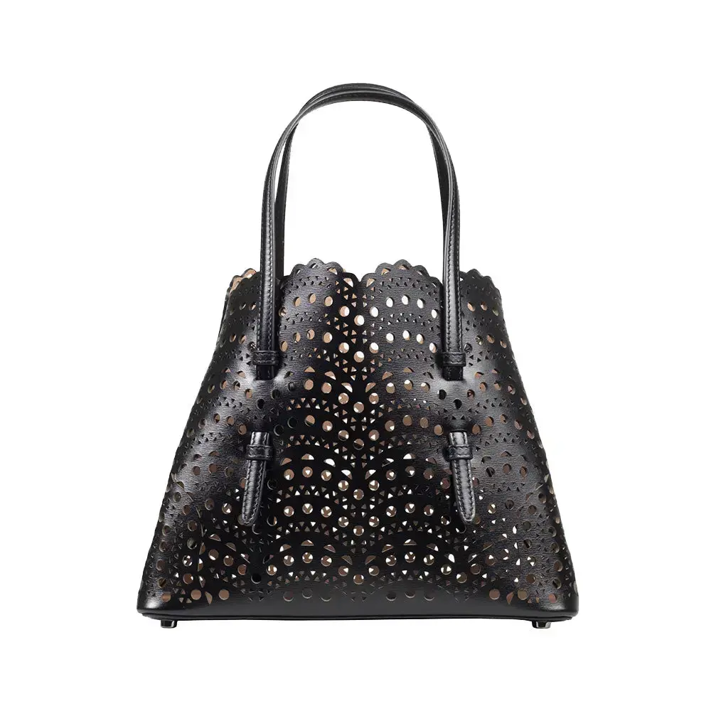 ALAIA MINA 20 BAG VIENNE WAVE CALFSKIN black
